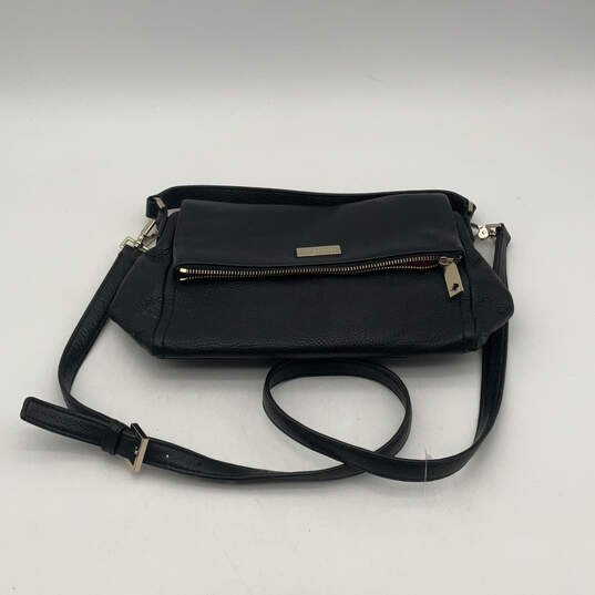 Womens Highland Place Black Leather Pockets Adjustable Strap Crossbody Bag image number 1