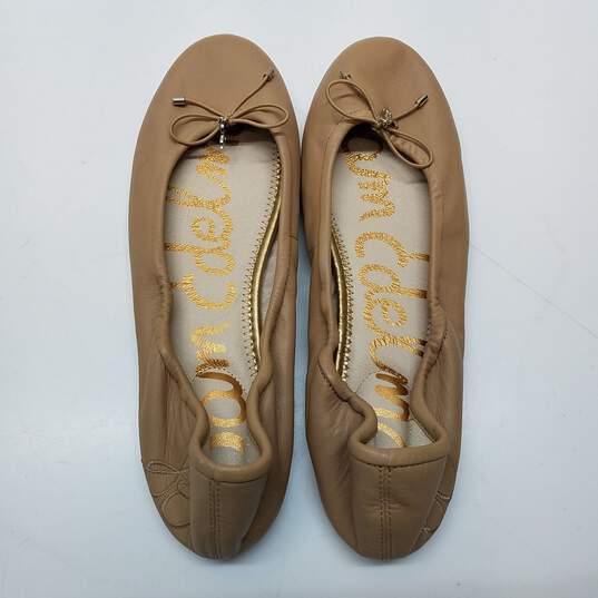 Sam Edelman Women's Tan Leather Slip On Bow Ballet Flats Size 10M image number 3