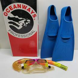 Oceanwave Professional snorkeling dive fins flippers mask set size 5-7