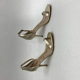Womens Patti Gold Open Toe Buckle Stiletto Heel Ankle Strap Sandals Size 9M