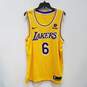 Mens Yellow Los Angeles Lakers LeBron James#6 Basketball NBA Jersey Size XL image number 1