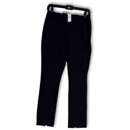 NWT Womens Blue Flat Front Slash Pockets Stretch Ankle Pants Size 6 image number 1