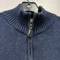 Haggar Men's 1/4 Zip Blue LS Cotton Blend Pullover Sweater Size M image number 3