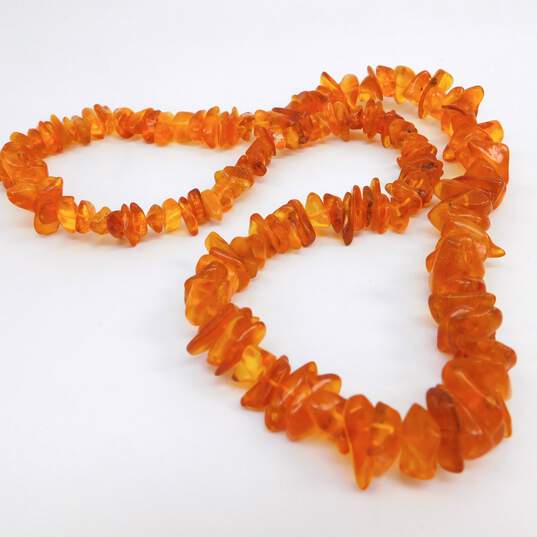 Artisan Amber Graduated Nugget Beaded Statement Necklace 50.3g image number 4