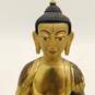 Indian Brass Gold Gilt Shakyamuni Medicine Buddha Statue 8 inch image number 2