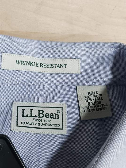 L.L. Bean Button Up Dress Shirt Men's Size 17.5 Tall image number 5