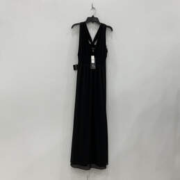 NWT Womens Black Sleeveless V-Neck Convertible Pullover Maxi Dress Size 10