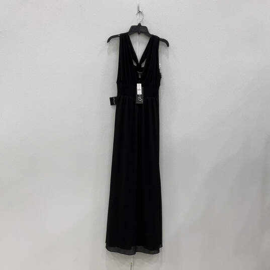 NWT Womens Black Sleeveless V-Neck Convertible Pullover Maxi Dress Size 10 image number 1