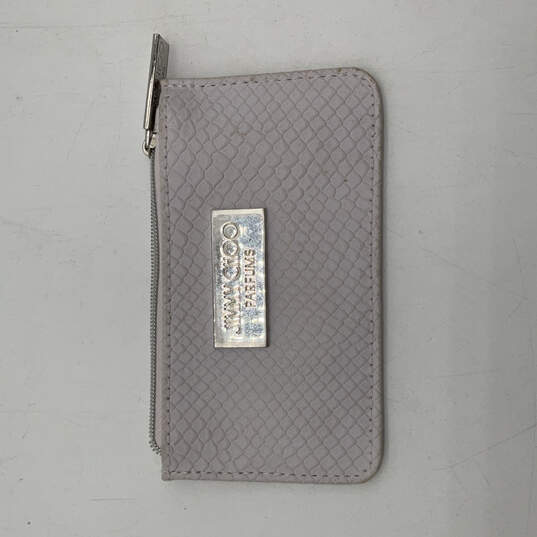 Buy the Womens Gray Leather Classic Animal Print Zipper Mini Coin ...