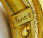 Vintage Crown Trifari Textured Gold Tone Buckle Ring 7.6g image number 5