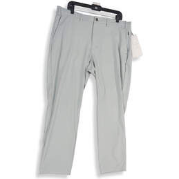 NWT Mens Gray Flat Front Slash Pockets Straight Leg Chino Pants Size 38/30