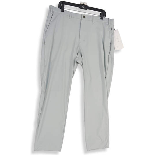 NWT Mens Gray Flat Front Slash Pockets Straight Leg Chino Pants Size 38/30 image number 1