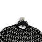 Womens Black White Houndstooth Batwing Round Neck Pullover Sweater Size S image number 3