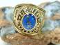 10K Yellow Gold Blue Spinel 1969 Lewis College Class Ring 12.7g image number 2