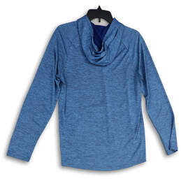 Mens Blue Space Dye Long Sleeve Kangaroo Pocket Pullover Hoodie Size S alternative image