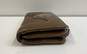 Marc By Marc Jacobs Brown Leather Pleated Zip Envelope Card Organizer Wallet image number 4