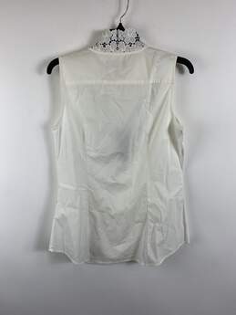 Banana Republic Women White Sleeveless Button Up Blouse 8 NWT alternative image
