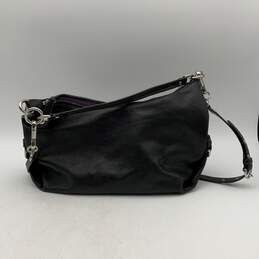Womens Black Leather Zip Inner Pockets Buckle Detachable Strap Shoulder Bag alternative image