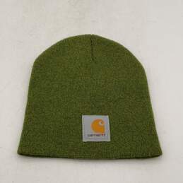 Carhartt Mens Green Knitted Heather Winter Beanie Hat One Size