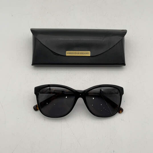 Womens Black CV Isabella Tortoise Frame Full Rim Cat Eye Sunglasses W/ Case image number 1