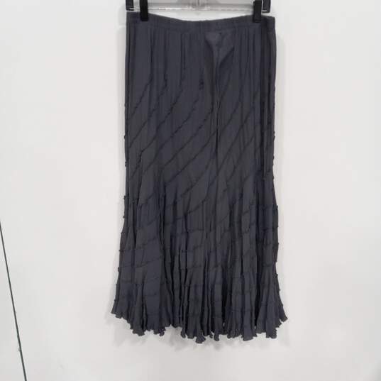 Coldwater Creek Women's Blue-Gray Ruffle Maxi Skirt Size L image number 2