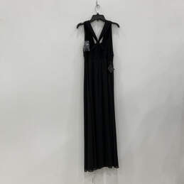 NWT Womens Black Sleeveless V-Neck Convertible Pullover Maxi Dress Size 10 alternative image