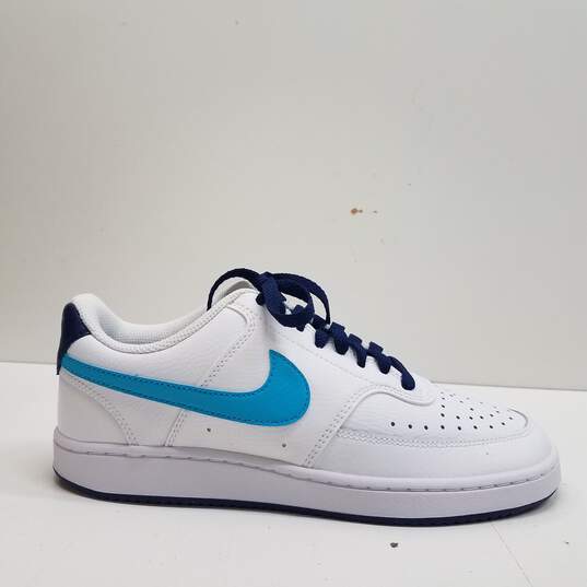 Nike Court Vision Low NBA White, Turquoise Blue Sneakers DM1187-100 Size 7.5 image number 1