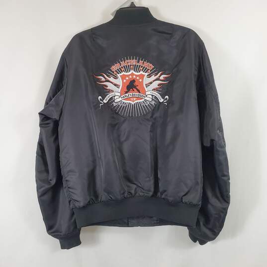 Harley Davidson Men's Black Bomber Jacket SZ M image number 6