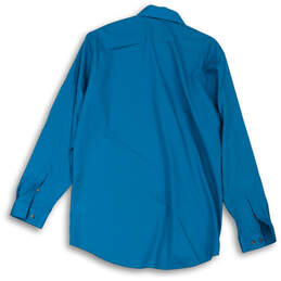 Mens Blue Long Sleeve Spread Collar Wrinkle Free Dress Shirt Size 34/35 alternative image