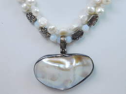 925 Sterling Silver Pearl, MOP & Moonstone Jewelry alternative image