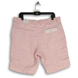NWT Womens Pink Linen Flat Front Slash Pocket Chino Shorts Size 36 alternative image