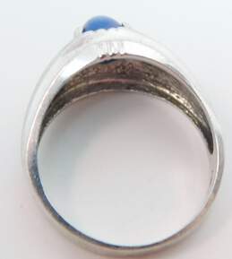 Vintage 10K White Gold Star Sapphire Ring 4.8g alternative image