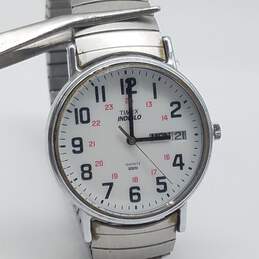 Vintage Retro Timex Date-Day Indiglo Men's Stainless Steel Quartz Watch