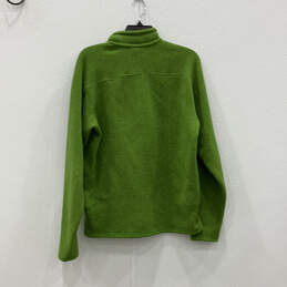 Mens Green Long Sleeve Mock Neck Pocket 1/4 Zip Fleece Jacket Size Medium alternative image