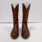 Men's Brown Leather Cowboy Boots Size 8D image number 4