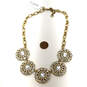 NWT Designer J. Crew Gold-Tone Clear Crystal Cut Stone Statement Necklace image number 2
