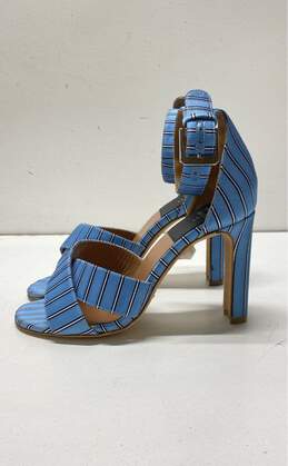 Laurence Dacade Paris Multi Striped Satin Ankle Strap Sandal Heels Shoes Size 36