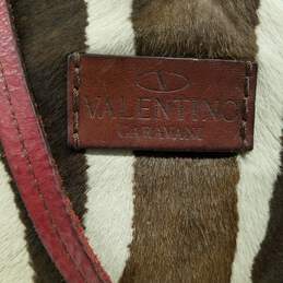 Valentino Zebra Hide Brown & Cream Tote Bag Authenticated alternative image