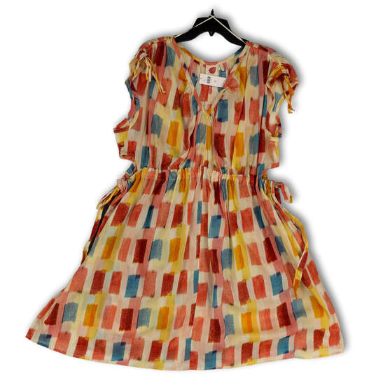 NWT Womens Multicolor Painters Palette Rainbow Cutout Mini Dress Size XL image number 3