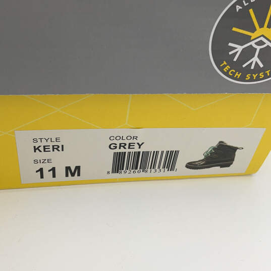 NIB Womens Keri Gray Round Toe Fur Trim Lace Up Duck Snow Boots Size 11 M image number 7