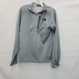 The North Face Light Fleece Half Zip Pullover Gray Zipper Pocket Size Small