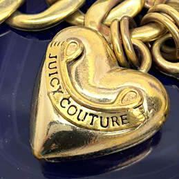 Designer Juicy Couture Gold-Tone Toggle Clasp Curb Chain Bracelet alternative image