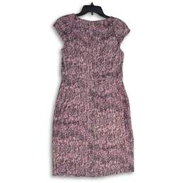Banana Republic Womens Pink Purple Abstract Scoop Neck Sheath Dress Size 6 alternative image