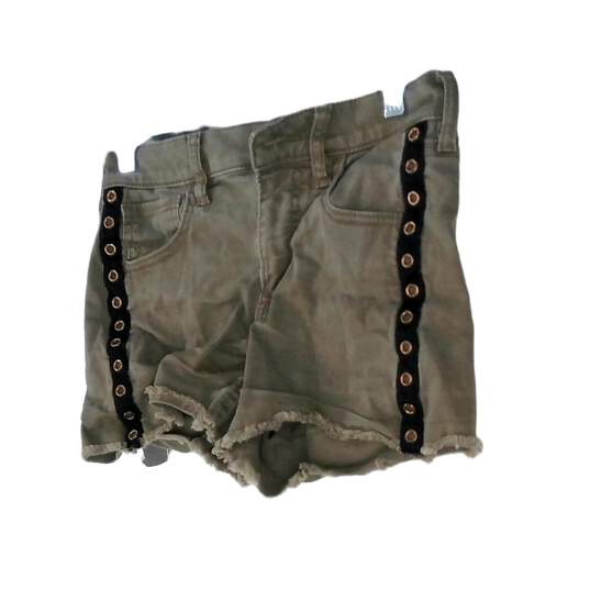 Womens Brown Denim 5 Pocket Design Flat Front Cut Off Shorts Size 0 image number 3