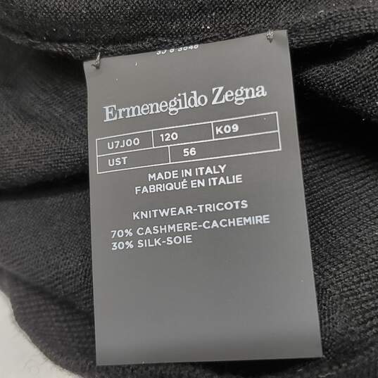 Ermenegildo Zegna Black Cashmere Silk Blend Knit Turtleneck Sweater image number 4