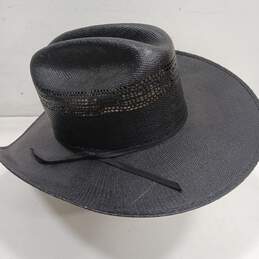 Justin Authentic Western Headwear Black 20X Straw Cowboy Hat Size 7 1/8 alternative image