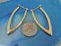 14K Yellow Gold Puffed Pointed Oblong Hoop Earrings 2.8g image number 5