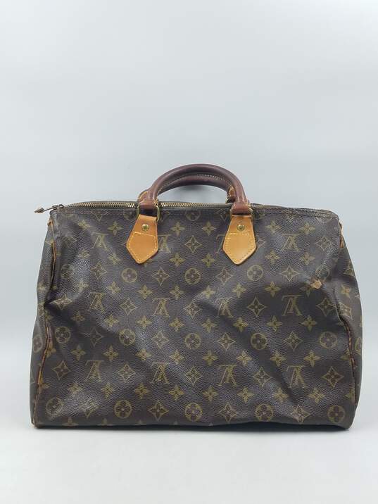 Authentic Louis Vuitton Brown Speedy 35 Handbag image number 2