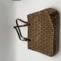 Michael Kors Womens Brown Leather Signature Print Zipper Pocket Tote Bag Purse image number 3