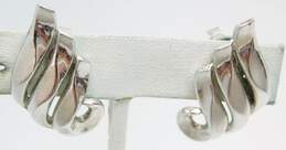 Vintage Crown Trifari Silver Tone Clip-On Earrings 11.1g